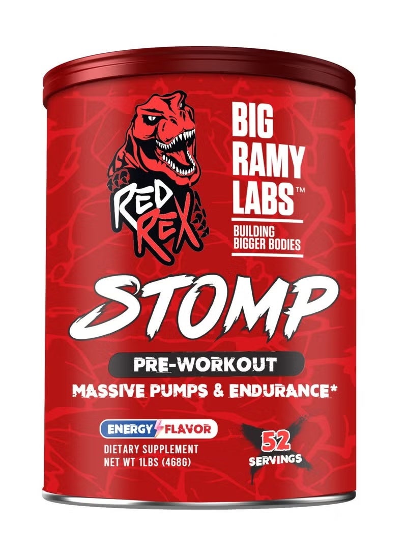 BIG RAMY LABS REDREX - Stomp Pre Workout - Energy Flavor - 468gm - 52 serving - Image 1